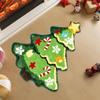 Christmas Bath Mat Snowman Rug Non-slip Cute Cartoon Tree Snowman Design Soft Floor Pad For Toilet Area Shower Bathtub House