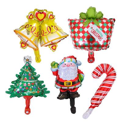 Mini Christmas Aluminum Foil Balloon Set: Snowman & Santa Claus Decorations