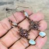 Larimar Rough Earring Electroformed Copper Earring Honey Bee Jewelry Gemstone Earrings Copper Jewelry Engagement Gifts Handmade Drop Earring