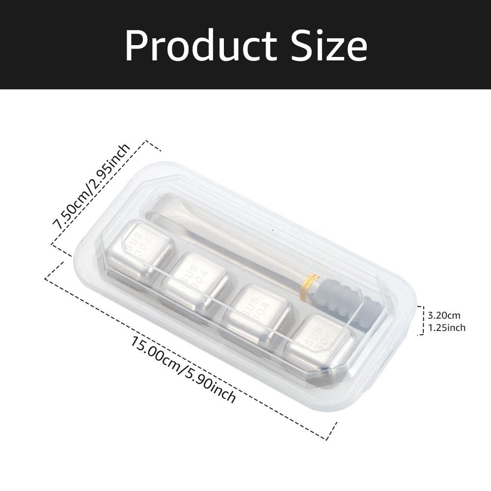 

Набор из 4 кубиков льда из нержавеющей стали, многоразовые охлаждающие камни для виски, вина, охлаждающий куб для вина, охлаждающий камень, инструмент для вечеринки в баре