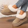 Fashion Fluffy Furry Platform Snow Boots Woman 2025 Thicken Plush Warm Winter Ankle Boots for Women Non Slip Thick Sole Cotton Shoes