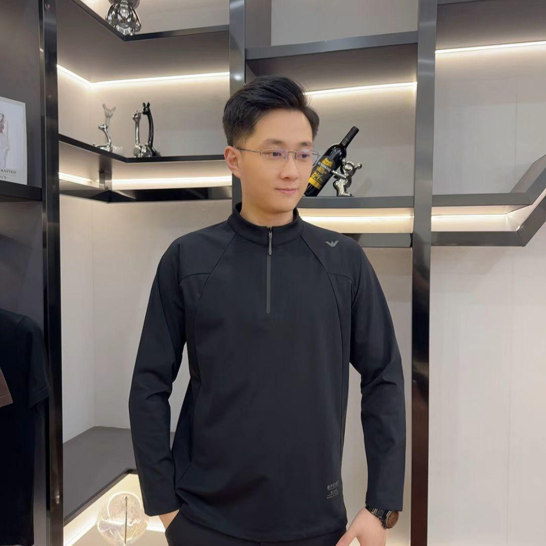 

Men s Spring/Autumn Zipper Stand Collar Casual Fitness Sweatshirt, Long Sleeve Outdoor Top XXL (140-155 jin) чёрный