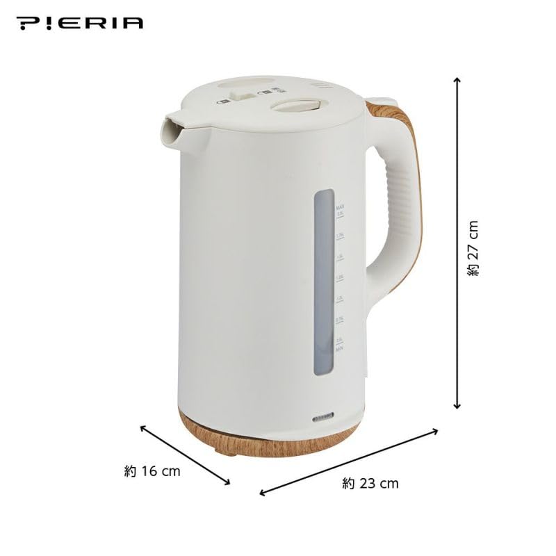 Doshisha Electric Kettle (EKX-121 NWD) with 2L Capacity, Spill Prevention, Boil-Dry Prevention, and Automatic Power-Off Functions