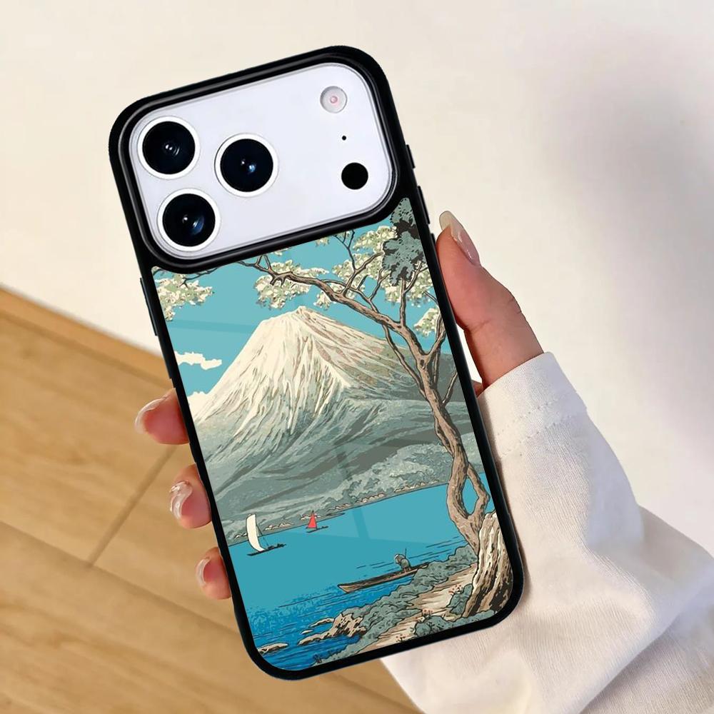 Japanese art Mount Fuji Mobile Phone Case for IPhone 17 AIR 16pro Max 15 14 13 12 11 Bumper Cover