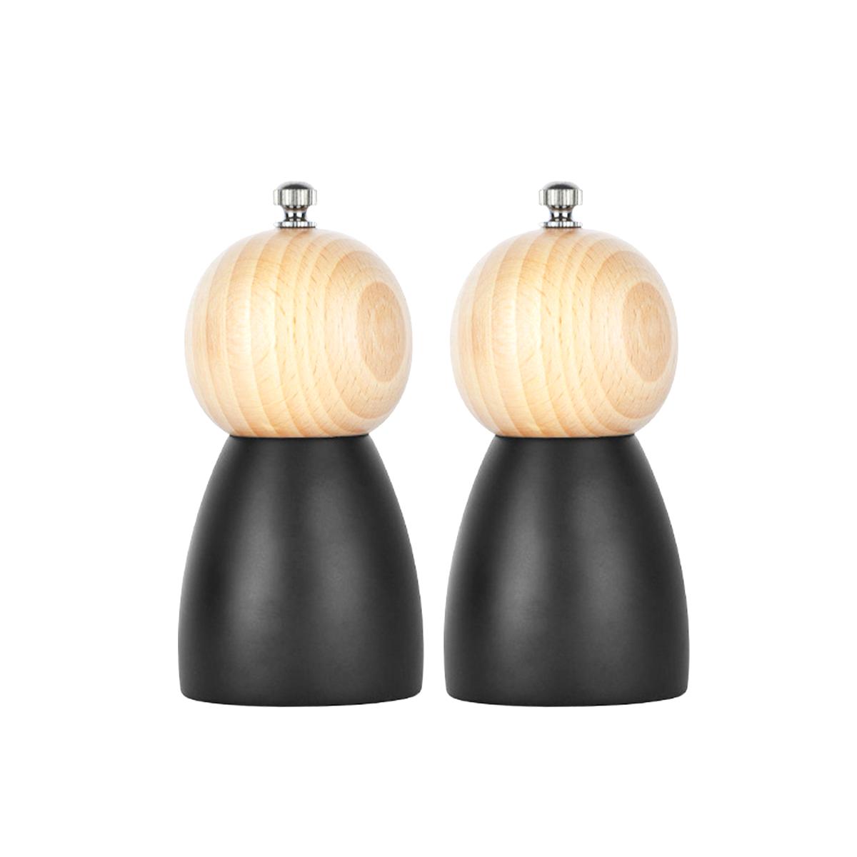 

Набор деревянных ручных перечниц, перечница со сменными керамическими жерновами, регулируемая степень помола, для соли, перца, специй и трав