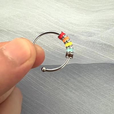 Open Ring Adjustable Fine Workmanship Anxiety Relief with Enamel Bead Opening Decoration Accessory Unisex