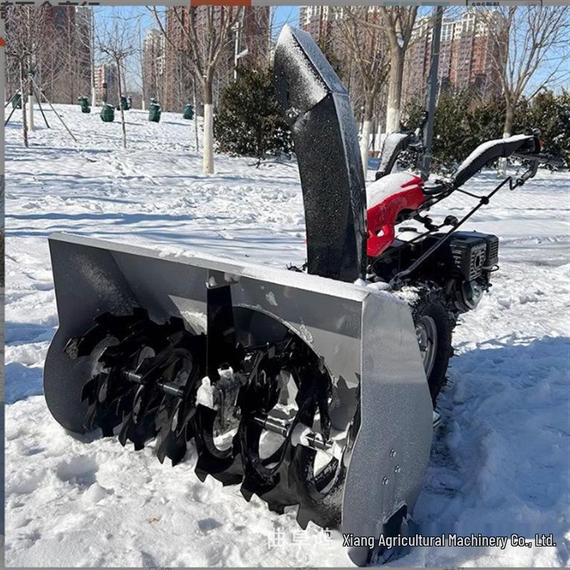 High Horsepower Hand-Push Gasoline Snowblower with Lights