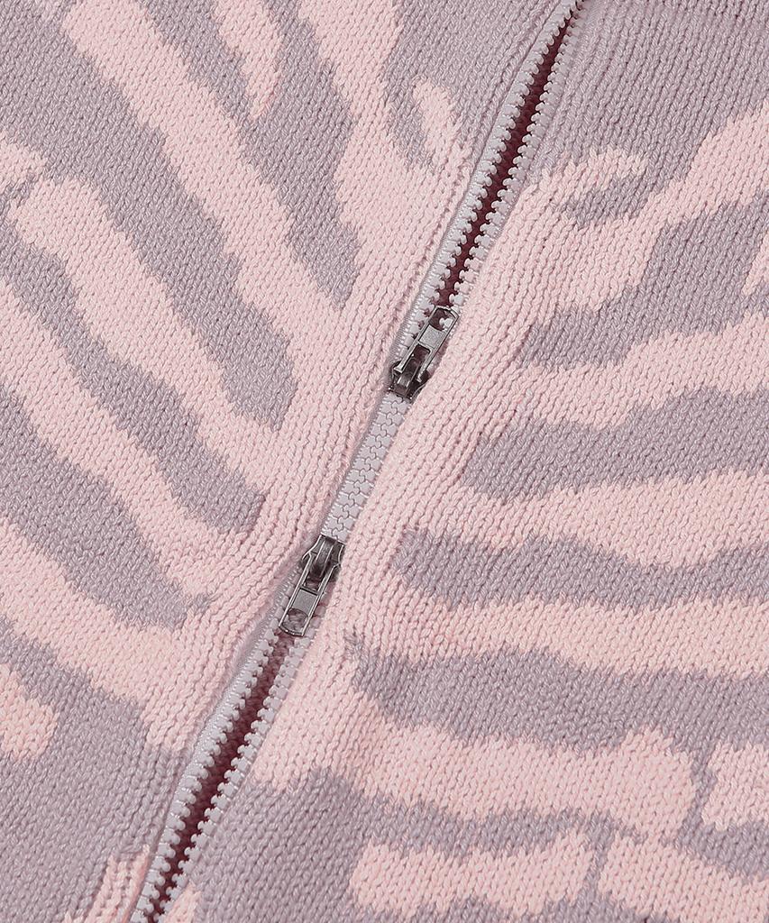 XTONZ Xtk037 Bow Knit Zip-Up (Vintage Pink)