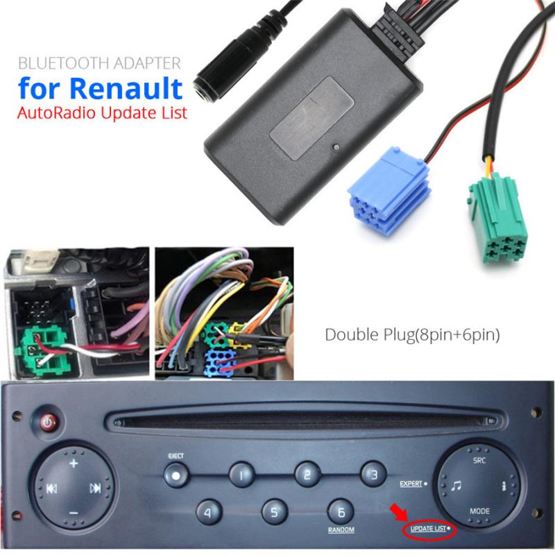 Car Bluetooth 5.0 Stereo Audio Aux Input Cable Mini Plug For Renault 2005-2011