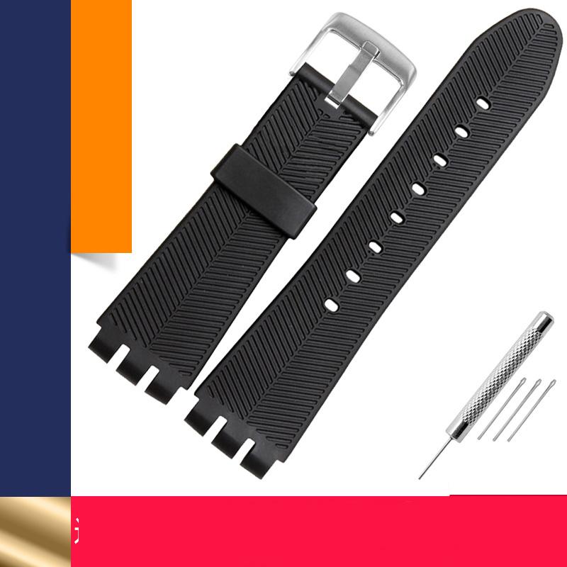 

Для Swatch YOS440 YOS413 YOS424 Силіконовий ремінець Чоловічий Чорний гумовий ремінець для годинника Наручний ремінець браслет 23 мм Аксесуари для годинника безкоштовні інструменти 23mm