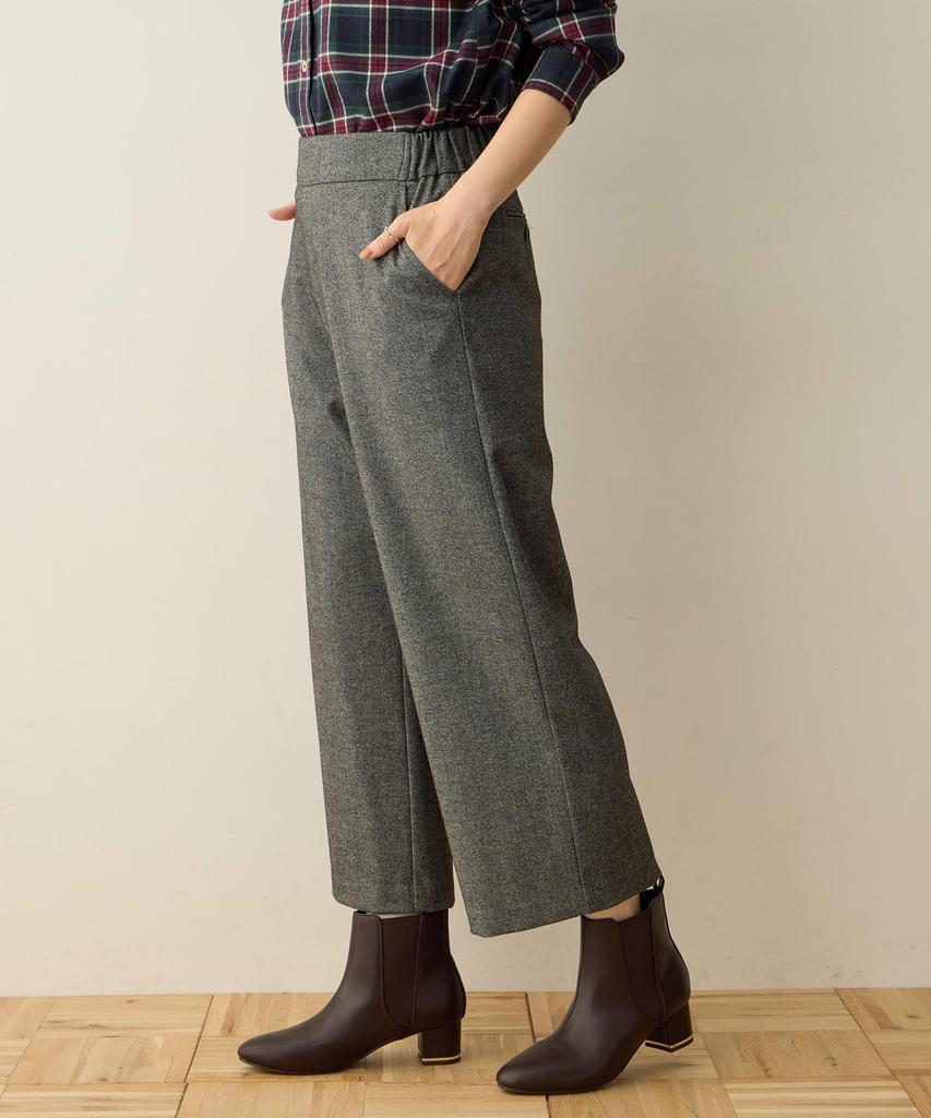 70 Cm Fleece-lined Wide-leg Pants, Charcoal,