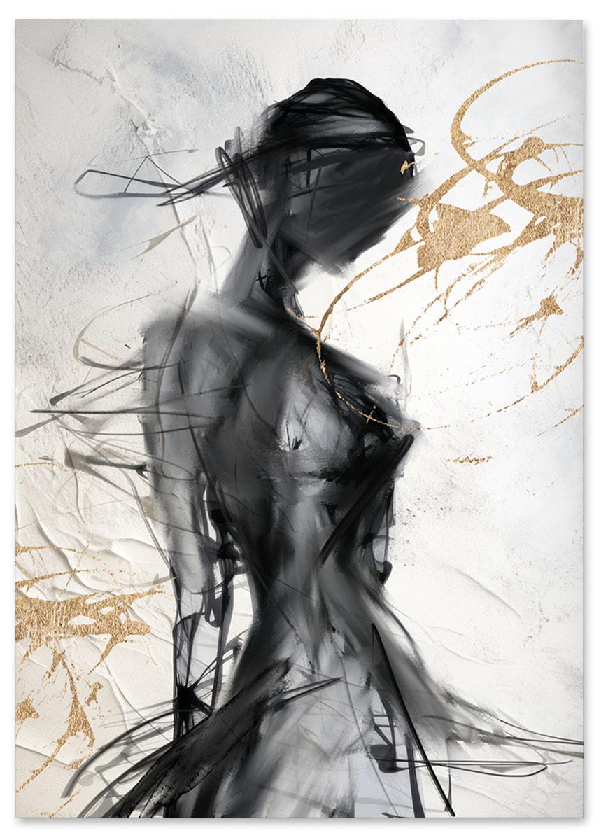 

Plakat obraz czarna postać abstrakcja 50x70 cm