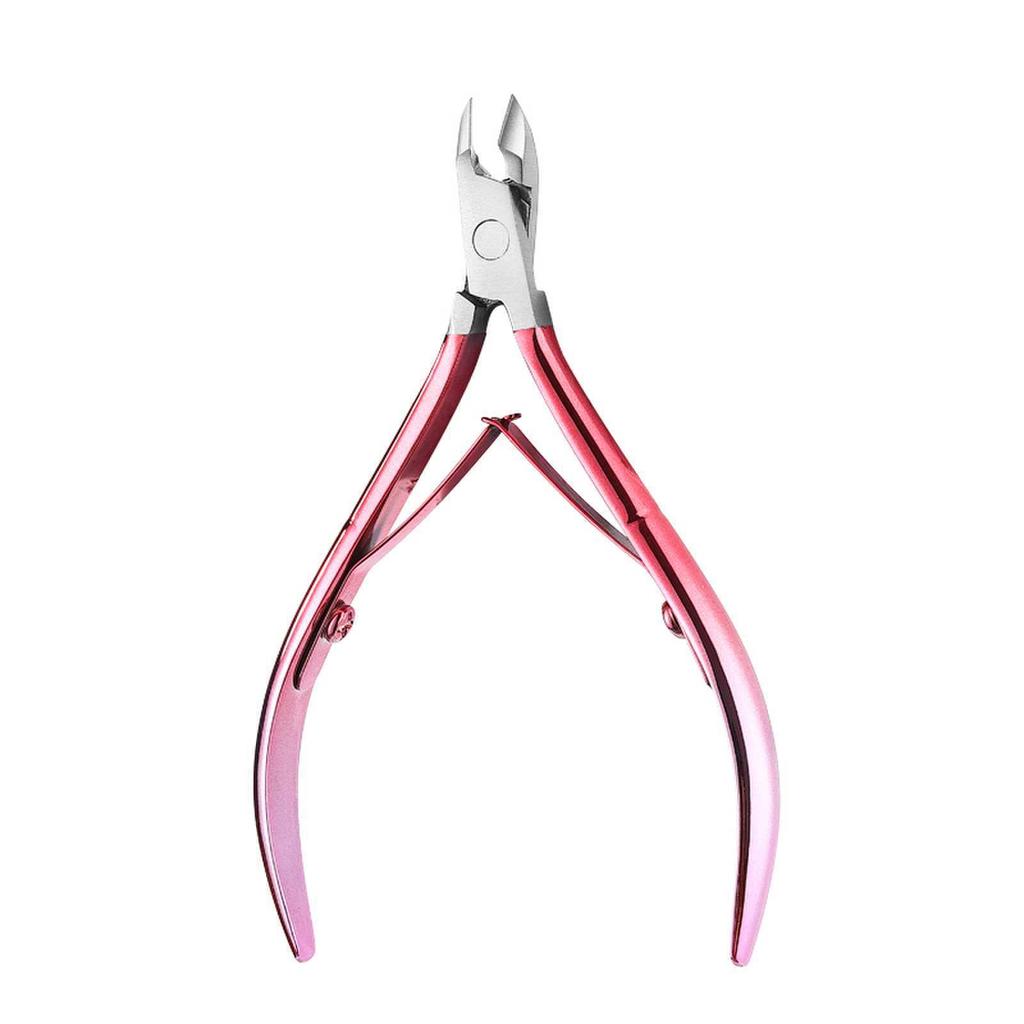 Stainless Steel Slanted Nail Clipper with Cuticle Scissors and Small Blade for Easy Trimming and Hangnail Removal