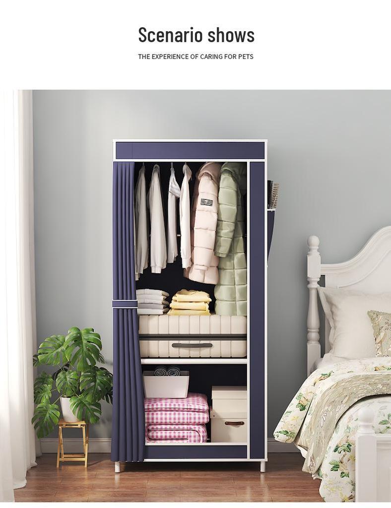 Easy-to-Assemble Bedroom Wardrobe Cabinet for Rental Room Storage