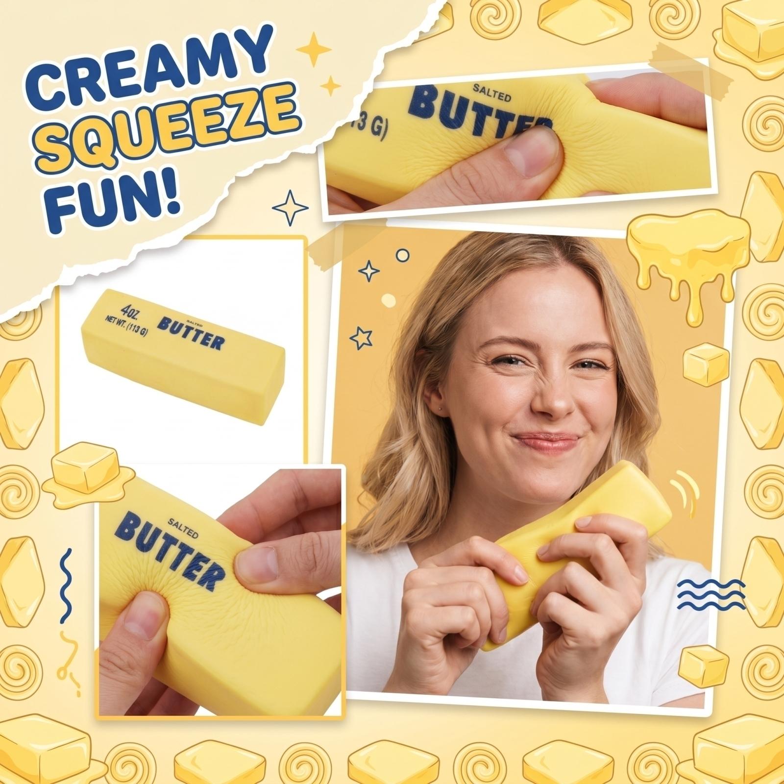 

Small Squeeze Toy Soft Foam Butter Stick Stress Relief Sensory Toy Filled with Flour for Hand Exercise and Relaxation 10cm One Size жовтий