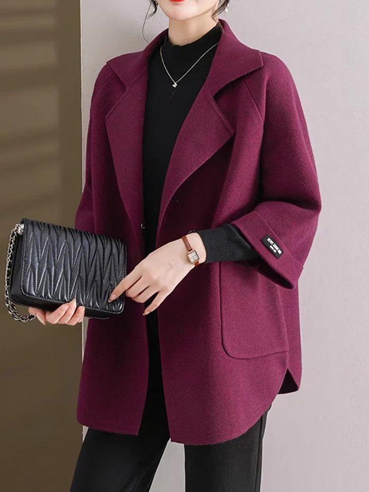 2025 Winter Plus Size Double-Sided Fleece Jacket for Middle-Aged Women - Mid-Length Autumn/Winter Coat