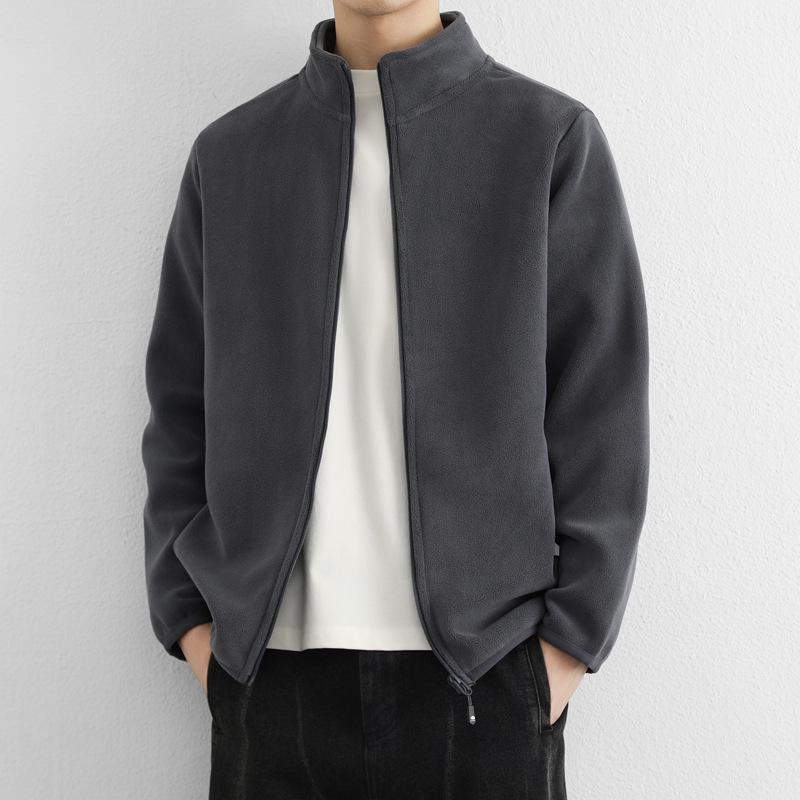 

W9006 Men s Comfy Zipper Sweatshirt Jacket - 2026 Autumn/Winter Collection Large темно-серого