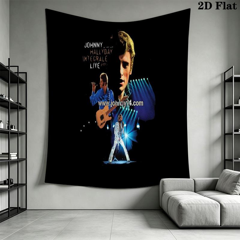 Johnny Hallyday Live Concert Poster Tapestry Fashion Print Background Cloth Background Wall Hanging Cloth Background Cloth Work Of Art