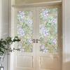 4 Sheets Rainbow Floral Window Privacy Film Stained Glass Decorative Decals Sun Blocking Heat Control Static Glass Clings for Bedroom Living Room