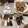 [Ushilai] Retro Thick-soled Lamb Wool One-pedal Women's 2025 Winter New Soft-soled Casual Versatile Cotton Mop