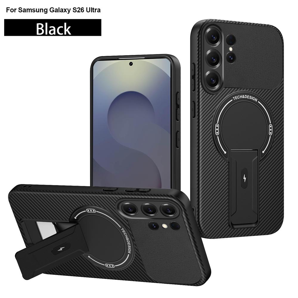 Magnetic Armor Bracket Holder Case For Samsung Galaxy S26 Ultra S25 Edge S24 FE S23 S22 5G For Magsafe Wireless Charge Cover