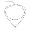 New Heart Pendant Choker Necklaces for Women Collares Minimalist Jewelry Double Layer Dainty Necklace Koeran Fashion Jewelry