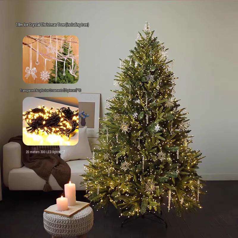 Large Artificial Christmas Tree with Dense PE and Lights - 2025 Children's Decorative Ornaments