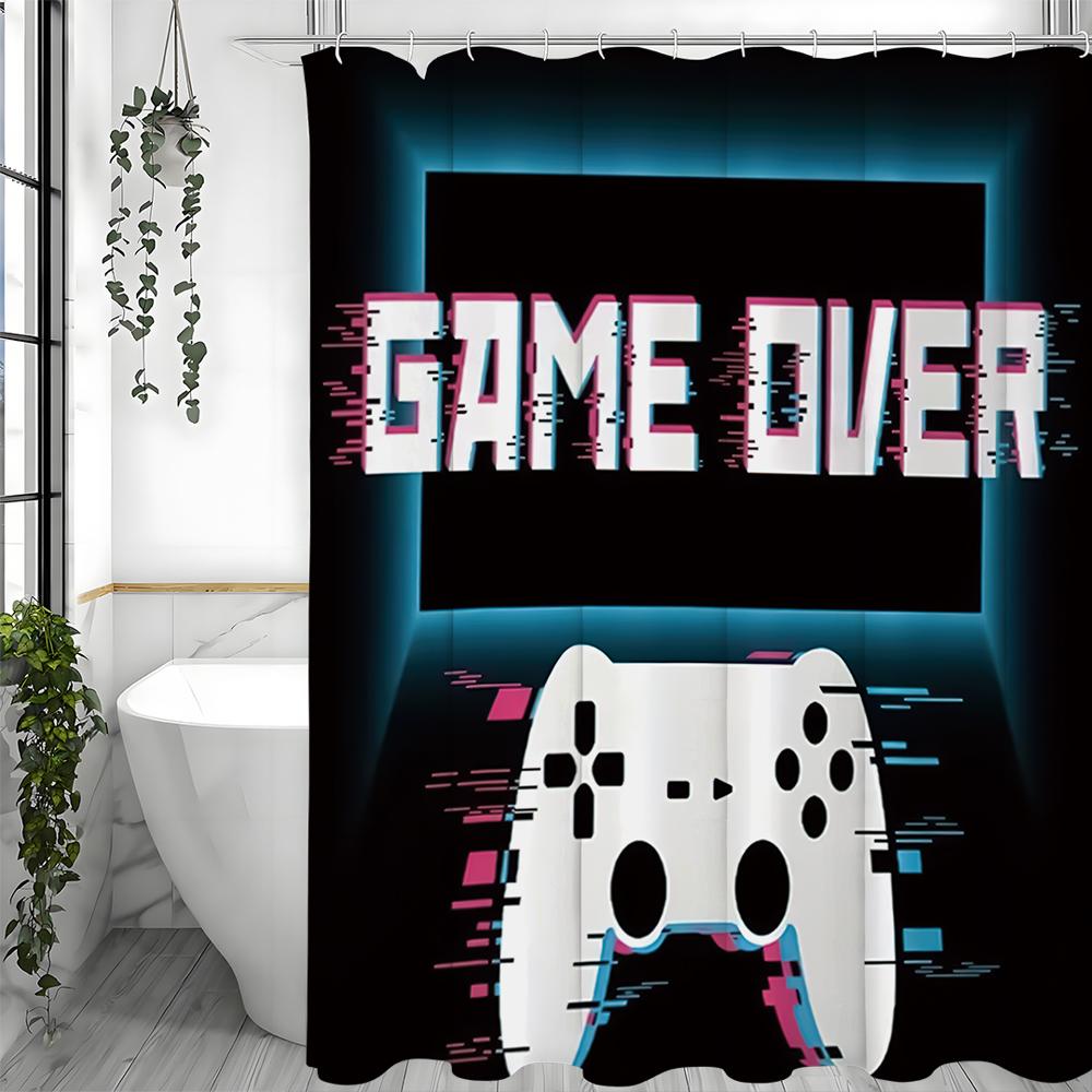Cool Gamer Shower Curtain, Bathroom Decorative Shower Curtain Shower Curtain with Hooks Waterproof Shower Curtains