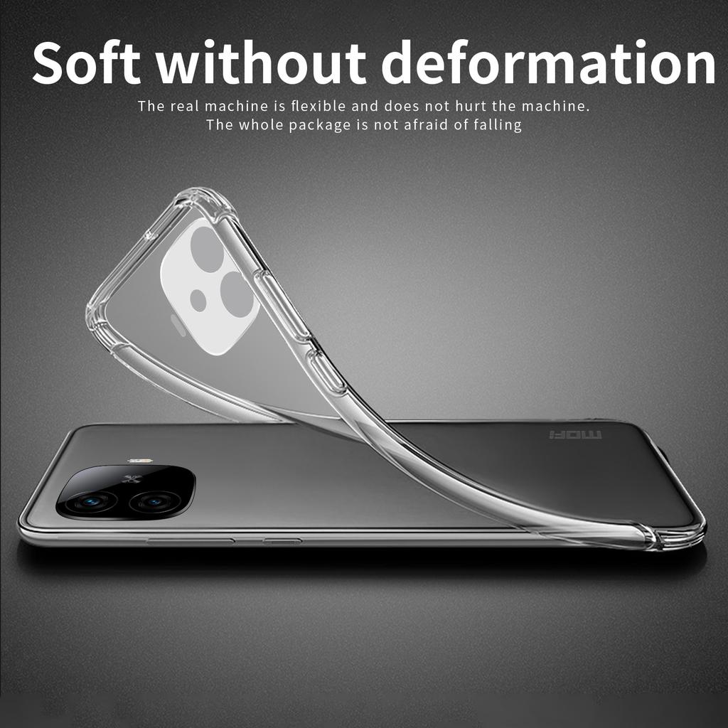 MOFI For vivo iQOO Z9 Turbo 5G Case Flexible TPU Phone Cover Transparent