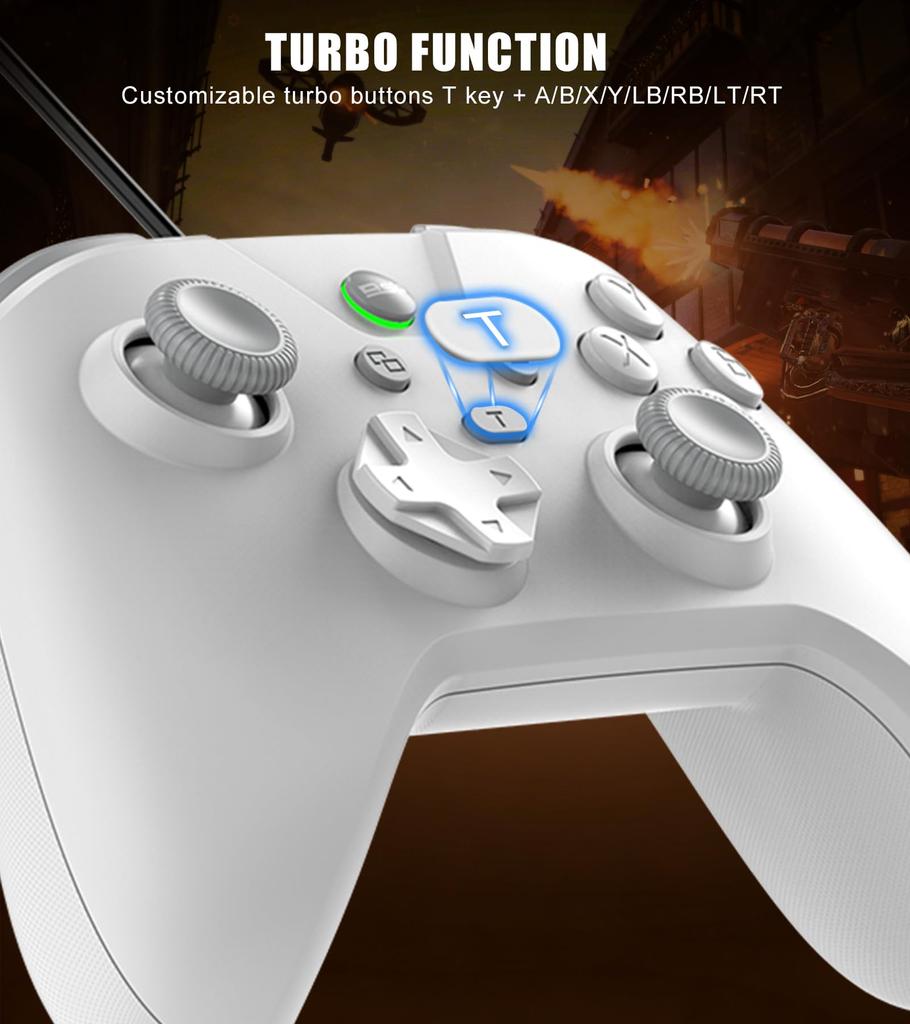 arVin Wired Gaming Controller with Features Stick Trigger Vibration Turbo and 1000Hz Polling Rate (Compatible PC, PS4, PS3, Switch, Android) - Joy,