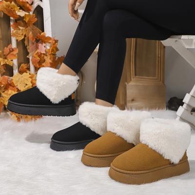 Mode Damenstiefel 2024 Neue Winter Warme Schneestiefel Damen Klassische Plateau Bequeme Outdoor Modeschuhe für Damen Botas De Mujer
