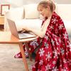 Christmas Plaid Blanket Comfortable Flannel Blanket Warm Snowflake Design for Sofa Bedding Home Decor Kids Adults Holiday Gift