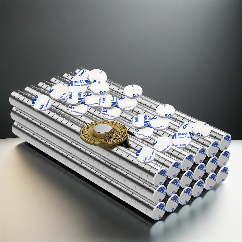 10x4mm  Super Powerful Round Neodymium Magnet  With double-sided adhesive Magnet N35 Strong Permanent Magnetic imanes