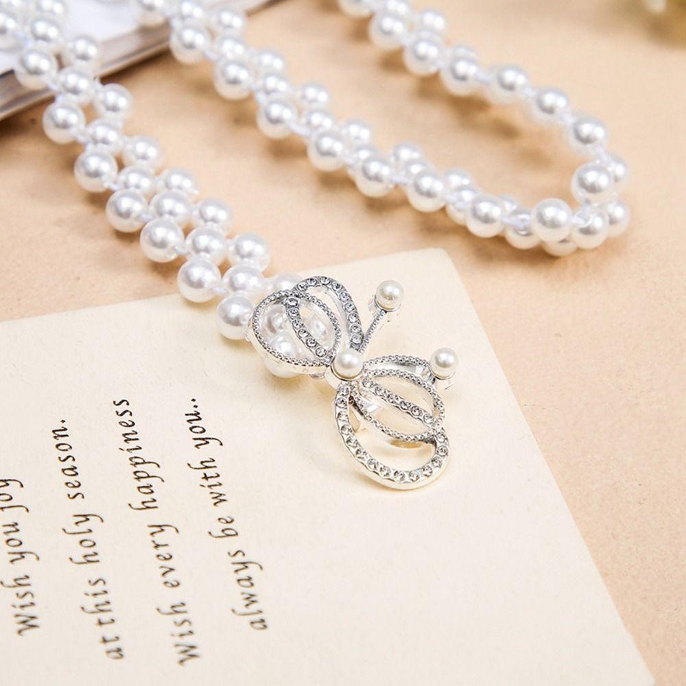 Sweater Decorative Pearl Waist Belt Clothing Supplies Diamond Waist Chain Retro Elastic Belt  Women