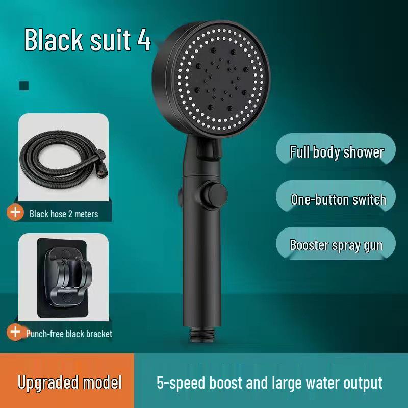 Black Warrior Pressurized 5-Speed Shower Head