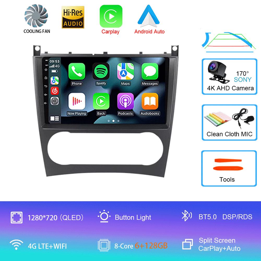 Pentru Mercedes/Benz/CLK/W203/W209/W219 W169 A160 C180 C200 Navigație GPS Player video Auto Radio 8+128G Android 14 Video pentru mașină