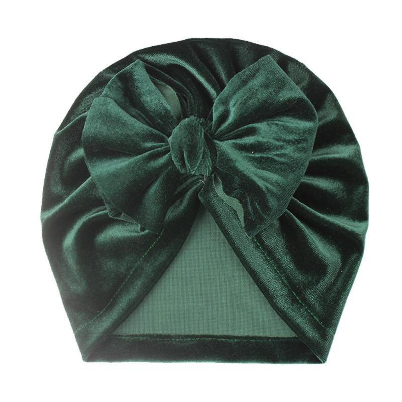 Căciulă termică nouă pentru bebeluși, toamnă și iarnă, căciulă cu fundă pentru copii, căciulă înnodată din catifea aurie, căciulă pentru bebeluși