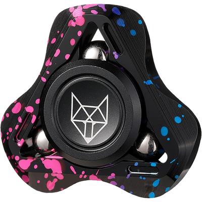 Fox Tri 1.8'' Fidget Spinner con Sfere in Acciaio, Giocattolo Spinner in Metallo Luminoso, Cuscinetto Premium 2~4 Min, Autismo Sensoriale ADHD Ansia Concentrazione Meditazione