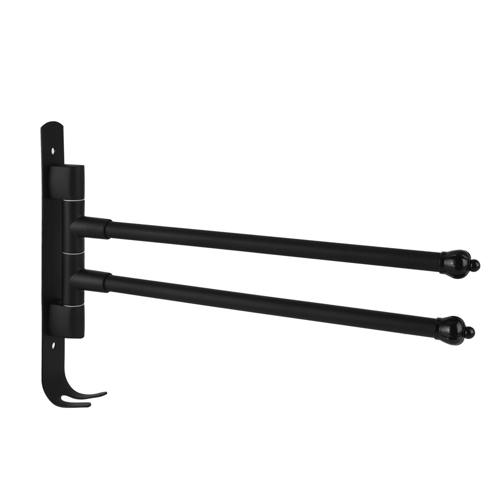 

Держатель для полотенец из нержавеющей стали, поворотный, черный, вращающийся, подвижная штанга для полотенец для ванной комнаты, гардероба, кухни Type 1