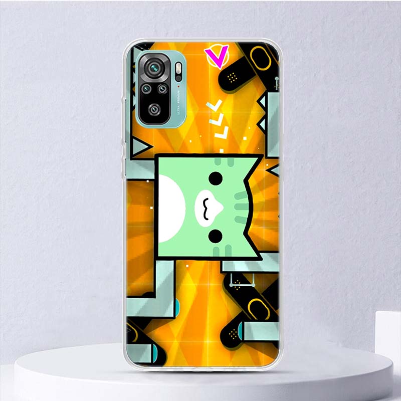 Geometry Dash Game Soft Case For Xiaomi Redmi Note 14 13 12S 11S 10S 12 Pro Plus Phone Cover 11 10 11E 11T Note14 Shell Coque No