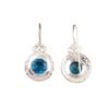 Apatite Gemstone Silver Earring 1.5" , 925 Sterling Silver Jewelry, March Birthmonth Gift, Designer Long Earring, Thanksgiving Gift For Her CE-25-5
