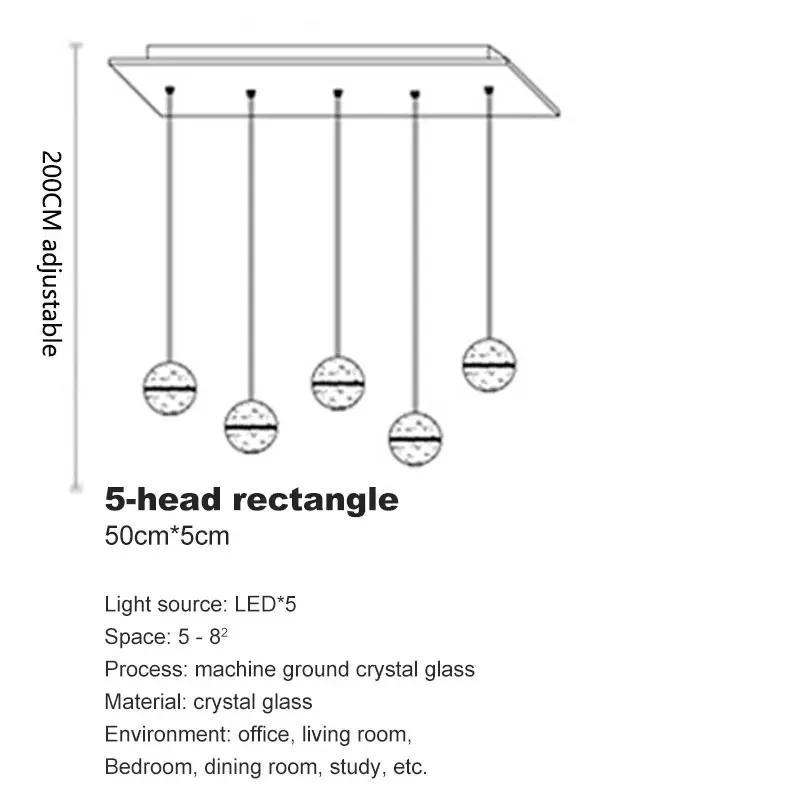 Modern Minimalist Living Room Chandelier Crystal Ball Indoor Lighting Spiral Staircase Light Bedroom Restaurant LED Chandelier