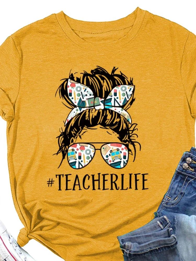 TEACHERLIFE Skull Head Print Women T Shirt Short Sleeve O Neck Loose Women Tshirt Ladies Tee Shirt Tops Camisetas Mujer