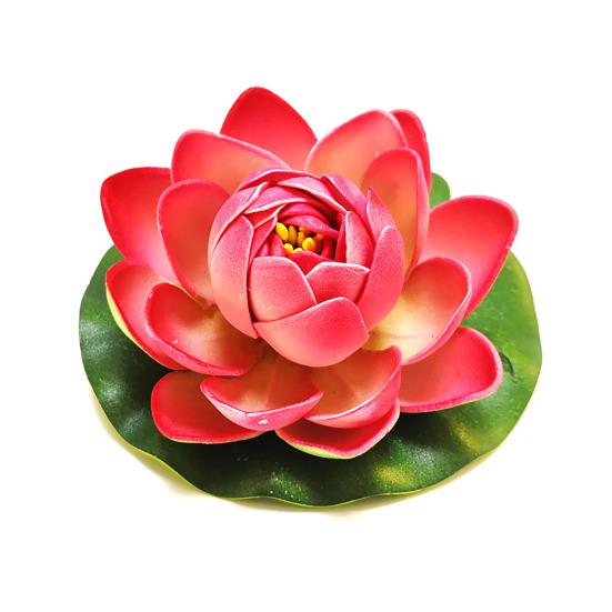Floating Artificial Lotus Flowers with Lotus Leaf Realistic Faux Pond Plants Ornament for Lake Pool Aquarium Water Decoration