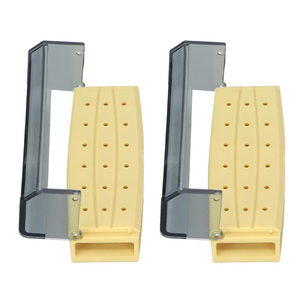2pcs Dental Bur Holder Box 18 Holes Bur Cleaning Autoclavable Case Organizer for Dentist Laboratory Yellow