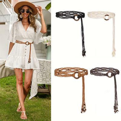 Cinto Delicado Vintage Feminino Acessórios Casuais Cinto Trançado Boêmio
