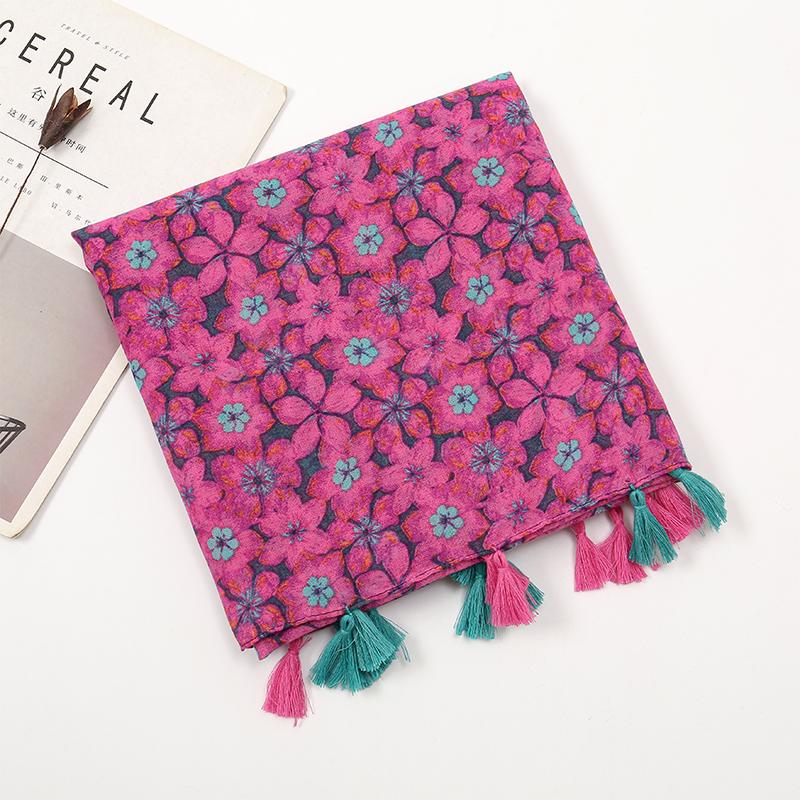 Soft Linen Cotton Scarf Shawls Women Luxury Premium Foulard Femme Long Spotted leopard print Tassel Scarfs Scarves Echarpe