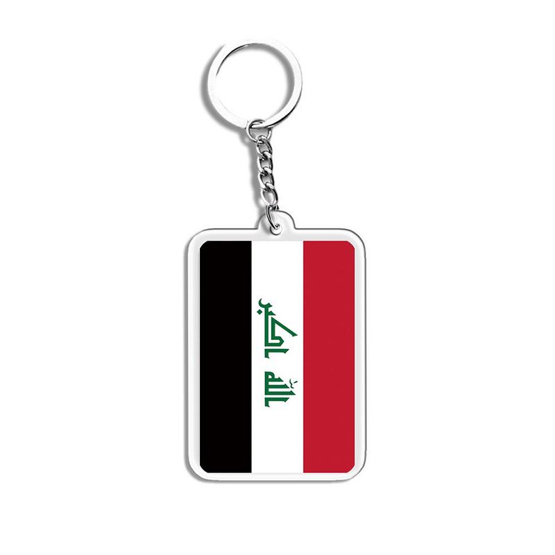 Acrylic Keychain Country Flags Collection United States Spain Russia France For Car Key Bag Gift Souvenir
