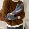 Women's Twisted Flower Finger Gloves Winter Cycling Touch Screen Insulation Warmth Knitted Anti Freezing Long Gloves Korean