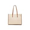 Champion Fabric+Artificial Leather Shoulder Bag Regular Unisex White/Black/Khaki Dual Color Canvas/Light Blue Denim U6AACPU83